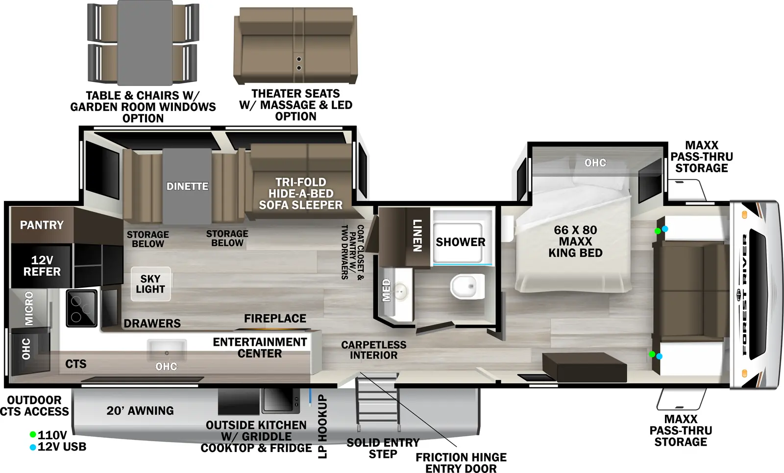 Wildcat Travel Trailers 310RKX Floorplan